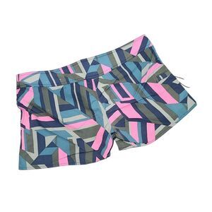 Patagonia Wavefarer Board Shorts Womens 10 Swim Green Pink Geometric